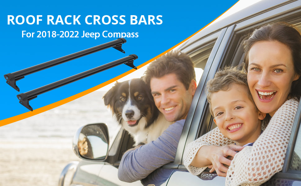 GARVEE Roof Rack Cross Bars Roof Rails with Lock Crossbar Compatible with 2018-2022 Jeep Compass GARVEE Roof Rack Cross Bars Roof Rails with Lock Crossbar Compatible with 2018-2022 Jeep Compass